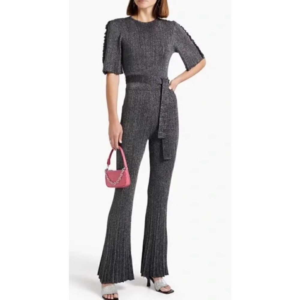 Derek Lam 10 Crosby Metallic Lurex Jumpsuit NWT Size Large